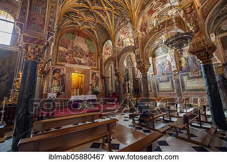 Stock Photo - Tabernacle on decorated ceiling, ceiling paintings with angels in the side chapel, Capilla del Sagrario, Mezquita-Catedral de Córdoba or Cathedral of the Conception of Our Lady, Córdoba, Province of Cordoba, Andalusia, Spain, Europe. Fotosearch