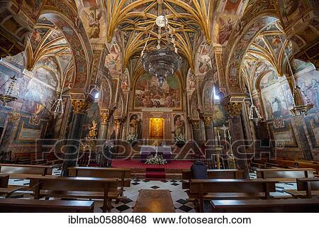 Stock Photo - Tabernacle on decorated ceiling, ceiling paintings with angels in the side chapel, Capilla del Sagrario, Mezquita-Catedral de Córdoba or Cathedral of the Conception of Our Lady, Córdoba, Province of Cordoba, Andalusia, Spain, Europe. Fotosearch