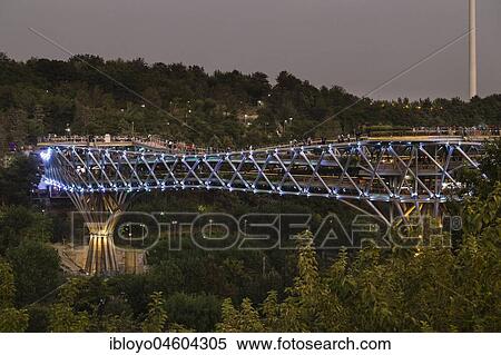 Stock Photography - Tabiat Bridge, Park-e Abo Atash, Teheran, Iran, Asia. Fotosearch