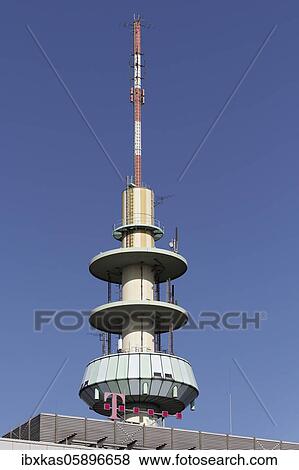 Telecommunications tower, radio tower, transmission tower of Deutsche Telekom AG, Duisburg, North Rhine-Westphalia, Germany, Europe View Large Photo Image Stock Photo - Telecommunications tower, radio tower, transmission tower of Deutsche Telekom AG, Duisburg, North Rhine-Westphalia, Germany, Europe. Fotosearch