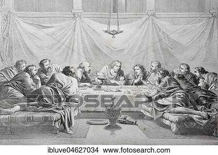 The Holy Communion, historical illustration in an old Bible, Holy Scripture View Large Photo Image Picture - The Holy Communion, historical illustration in an old Bible, Holy Scripture. Fotosearch