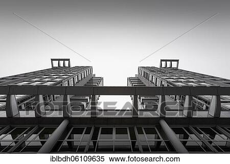 Stock Photography - The roof of the Twin Towers office building in Treptow, 2020, Kreuzberg, Berlin, Germany, Europe. Fotosearch