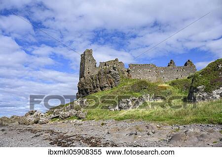 The ruins of Dunure Castle on the Firth of Clyde, Girvan, South Ayrshire, Scotland, United Kingdom, Europe View Large Photo Image Stock Photography - The ruins of Dunure Castle on the Firth of Clyde, Girvan, South Ayrshire, Scotland, United Kingdom, Europe. Fotosearch