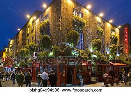 Stock Photograph - The Temple Bar and Restaurant, Dublin, Ireland, Europe. Fotosearch