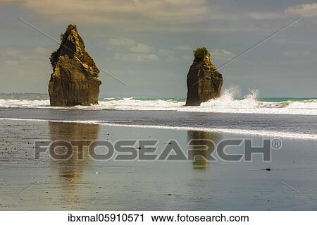 Three Sisters Beach, Oceania, Tongaporutu, Taranaki, North Island, New Zealand, Oceania View Large Photo Image Stock Image - Three Sisters Beach, Oceania, Tongaporutu, Taranaki, North Island, New Zealand, Oceania. Fotosearch
