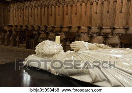 Stock Photo - Tomb of Pope Clement VI inside Saint Robert abbey, La Chaise Dieu, Haute Loire department, Auvergne-Rhone-Alpes, France, Europe. Fotosearch