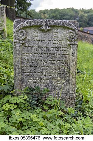 Tombstone at Jewish Cemetery in Jemnice, Czech Republic, Europe View Large Photo Image Stock Photograph - Tombstone at Jewish Cemetery in Jemnice, Czech Republic, Europe. Fotosearch