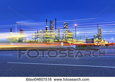 Total refinery Central Germany, street with traces of light, twilight, chemical site Leuna, Leuna, Saxony-Anhalt, Germany, Europe View Large Photo Image Stock Photograph - Total refinery Central Germany, street with traces of light, twilight, chemical site Leuna, Leuna, Saxony-Anhalt, Germany, Europe. Fotosearch