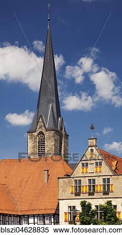 Town hall with church St. Christophorus, Werne, Ruhr area, North Rhine-Westphalia, Germany, Europe View Large Photo Image Stock Photography - Town hall with church St. Christophorus, Werne, Ruhr area, North Rhine-Westphalia, Germany, Europe. Fotosearch