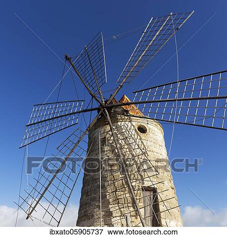 Traditional windmill for salt production, Mulino Maria Stella, Trapani, Salt Road, Sicily, Italy, Europe View Large Photo Image Stock Photo - Traditional windmill for salt production, Mulino Maria Stella, Trapani, Salt Road, Sicily, Italy, Europe. Fotosearch