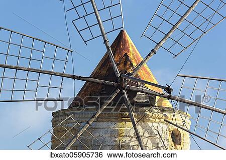 Traditional windmill for salt production, Mulino Maria Stella, Trapani, Salt Road, Sicily, Italy, Europe View Large Photo Image Stock Photograph - Traditional windmill for salt production, Mulino Maria Stella, Trapani, Salt Road, Sicily, Italy, Europe. Fotosearch