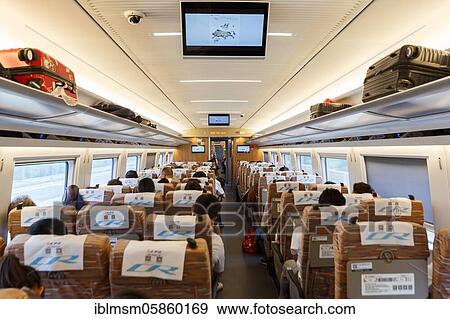 Stock Photo - Train Fuxing high-speed train high-speed train interior high-speed train Beijing Beijing, Beijing, China, Asia. Fotosearch