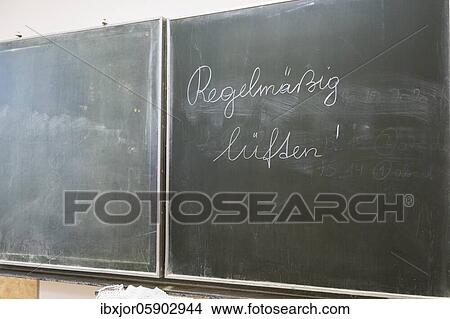 Ventilation in school, lettering on blackboard, Austria, Europe View Large Photo Image Picture - Ventilation in school, lettering on blackboard, Austria, Europe. Fotosearch