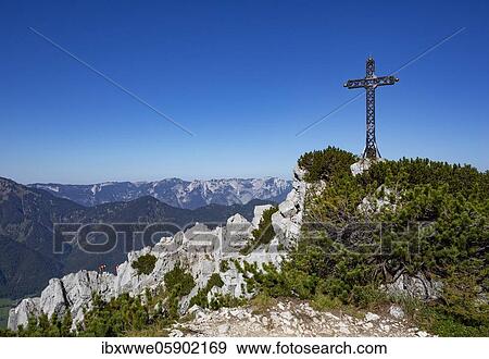 Via ferrata to the summit cross, Franz Josef Kreuz am Berg Katrin, Bad Ischl, Salzkammergut, Upper Austria, Austria, Europe View Large Photo Image Stock Photo - Via ferrata to the summit cross, Franz Josef Kreuz am Berg Katrin, Bad Ischl, Salzkammergut, Upper Austria, Austria, Europe. Fotosearch