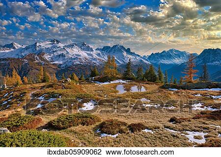 View from Emosson of the Mont Blanc massif in the evening light, Canton Valais, Switzerland, Europe View Large Photo Image Stock Image - View from Emosson of the Mont Blanc massif in the evening light, Canton Valais, Switzerland, Europe. Fotosearch