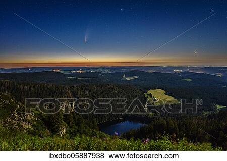 View from Feldberg to the Feldsee with Comet Neowise ( C/2020 F3), Dawn, Feldberg, Black Forest, Baden-Württemberg, Germany, Europe View Large Photo Image Stock Photo - View from Feldberg to the Feldsee with Comet Neowise ( C/2020 F3), Dawn, Feldberg, Black Forest, Baden-Württemberg, Germany, Europe. Fotosearch