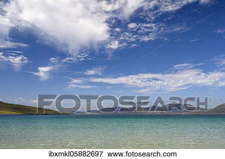 Stock Photo - View from Luskentyre Beach over East Loch Tarbert, Isle of Harris, Outer Hebrides, Scotland, United Kingdom, Europe. Fotosearch