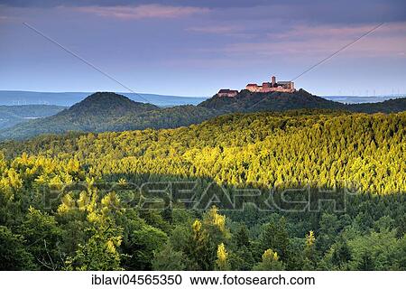 View from Rennsteig to Wartburg Castle, evening light, Thuringian Forest, Eisenach, Thuringia, Germany, Europe View Large Photo Image Stock Image - View from Rennsteig to Wartburg Castle, evening light, Thuringian Forest, Eisenach, Thuringia, Germany, Europe. Fotosearch