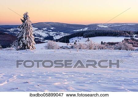 View from Wasserkuppe in south direction in winter, dusk, nature park Park Hessian Rhön, Hesse, Germany, Europe View Large Photo Image Stock Photo - View from Wasserkuppe in south direction in winter, dusk, nature park Park Hessian Rhön, Hesse, Germany, Europe. Fotosearch