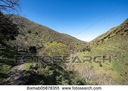 Stock Photography - View into the valley, hiking trail Vereda de la Estrella, Sierra Nevada near Granada, Andalusia, Spain, Europe. Fotosearch