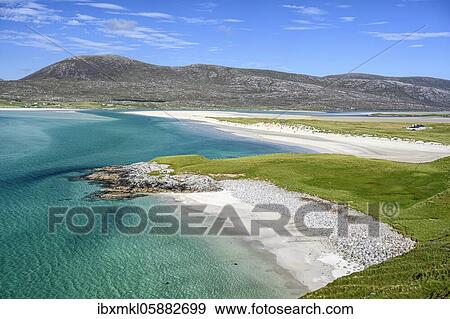 View over Bostadh Beach and Luskentyre Beach, Isle of Harris, Outer Hebrides, Scotland, United Kingdom, Europe View Large Photo Image Stock Photo - View over Bostadh Beach and Luskentyre Beach, Isle of Harris, Outer Hebrides, Scotland, United Kingdom, Europe. Fotosearch