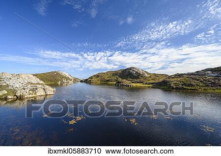 Stock Image - View over Loch Buaile, Isle of Harris, Scotland, Great Britain. Fotosearch