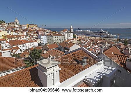 View over roofs, city view, back of cruise ship, Lisbon, Portugal, Europe View Large Photo Image Stock Photograph - View over roofs, city view, back of cruise ship, Lisbon, Portugal, Europe. Fotosearch