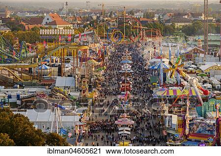 View over Schaustellerstraße, Oktoberfest, Wiesn, Munich, Oberbayern, Bavaria, Germany, Europe View Large Photo Image Stock Image - View over Schaustellerstraße, Oktoberfest, Wiesn, Munich, Oberbayern, Bavaria, Germany, Europe. Fotosearch