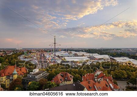 View over the Oktoberfest at dusk, Wiesn, Munich, Upper Bavaria, Bavaria, Germany, Europe View Large Photo Image Stock Photograph - View over the Oktoberfest at dusk, Wiesn, Munich, Upper Bavaria, Bavaria, Germany, Europe. Fotosearch