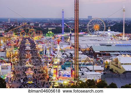 View over the Oktoberfest, Wiesn, Munich, Upper Bavaria, Bavaria, Germany, Europe View Large Photo Image Stock Photo - View over the Oktoberfest, Wiesn, Munich, Upper Bavaria, Bavaria, Germany, Europe. Fotosearch