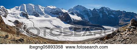 Viewpoint on the Diavolezza with Piz Palü, Bellavista, Piz Bernina and Persgletscher, Vadret Pers, Pontresina, Bernina Alps, Upper Engadine, Engadine, Grisons, Switzerland, Europe View Large Photo Image Stock Photo - Viewpoint on the Diavolezza with Piz Palü, Bellavista, Piz Bernina and Persgletscher, Vadret Pers, Pontresina, Bernina Alps, Upper Engadine, Engadine, Grisons, Switzerland, Europe. Fotosearch