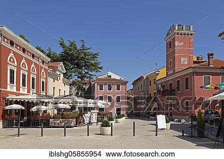 Village centre with town hall, Novigrad, Istria, Croatia, Europe View Large Photo Image Picture - Village centre with town hall, Novigrad, Istria, Croatia, Europe. Fotosearch