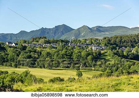 Village of Picherande, Auvergne volcanoes natural park, Puy-de-Dome department, Auvergne-Rhone-Alpes, France, Europe View Large Photo Image Stock Photo - Village of Picherande, Auvergne volcanoes natural park, Puy-de-Dome department, Auvergne-Rhone-Alpes, France, Europe. Fotosearch