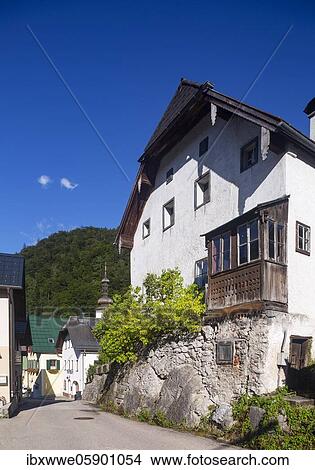 Picture - Village view of Lauffen, Salzkammergut, Upper Austria, Austria, Europe. Fotosearch