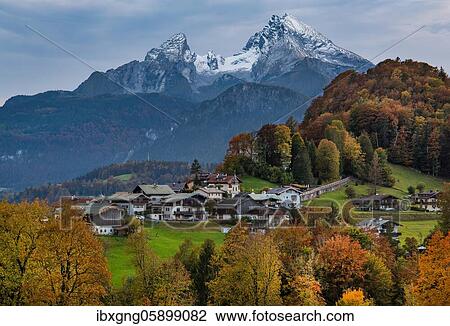 Village view with Watzmann, Berchtesgaden, Berchtesgaden Alps, Berchtesgadener Land, Upper Bavaria, Bavaria, Germany, Europe View Large Photo Image Stock Image - Village view with Watzmann, Berchtesgaden, Berchtesgaden Alps, Berchtesgadener Land, Upper Bavaria, Bavaria, Germany, Europe. Fotosearch