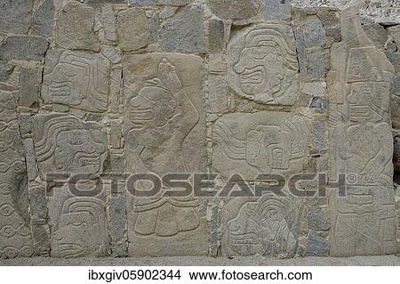 Wall with depictions of warriors and heads, bas-relief, ruins of Cerro Sechín, Casma, Ancash region, Peru, South America View Large Photo Image Picture - Wall with depictions of warriors and heads, bas-relief, ruins of Cerro Sechín, Casma, Ancash region, Peru, South America. Fotosearch