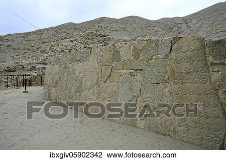 Wall with depictions of warriors and heads, bas-relief, ruins of Cerro Sechín, Casma, Ancash region, Peru, South America View Large Photo Image Stock Image - Wall with depictions of warriors and heads, bas-relief, ruins of Cerro Sechín, Casma, Ancash region, Peru, South America. Fotosearch