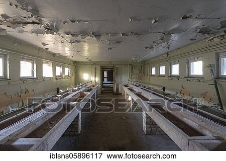Washroom of the former GST warehouse in Prerow, Mecklenburg-Vorpommern, Germany, Europe View Large Photo Image Stock Photo - Washroom of the former GST warehouse in Prerow, Mecklenburg-Vorpommern, Germany, Europe. Fotosearch