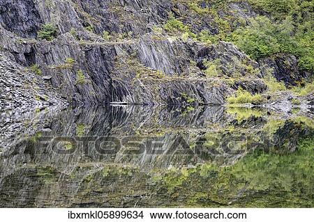 Picture - Water level in the former slate quarry near Ballaculish, West Highlands, Scotland, Great Britain. Fotosearch