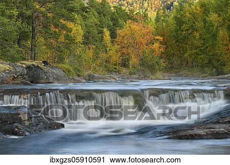 Waterfall in autumnal forest, Ørnes, Nordland, Norway, Europe View Large Photo Image Stock Image - Waterfall in autumnal forest, Ørnes, Nordland, Norway, Europe. Fotosearch