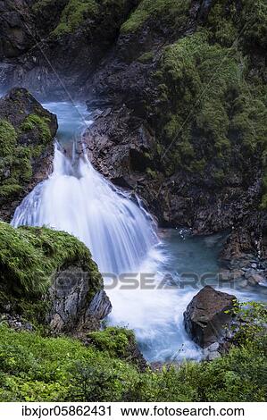 Waterfall in the Groppenstein Gorge, Obervellach, Drau Valley, Carinthia, Austria, Europe View Large Photo Image Stock Image - Waterfall in the Groppenstein Gorge, Obervellach, Drau Valley, Carinthia, Austria, Europe. Fotosearch