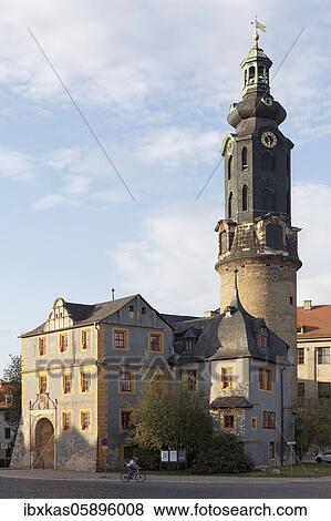Stock Photo - Weimar City Palace, Residential Palace, Bastille and Tower, Weimar, Thuringia, Germany, Europe. Fotosearch