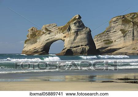 Wharariki Beach, Oceania, Golden Bay, Tasman, South Island, New Zealand, Oceania View Large Photo Image Stock Image - Wharariki Beach, Oceania, Golden Bay, Tasman, South Island, New Zealand, Oceania. Fotosearch