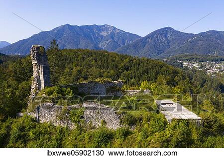 Wildenstein Castle Ruin, Bad Ischl, Salzkammergut, Upper Austria, Austria, Europe View Large Photo Image Stock Image - Wildenstein Castle Ruin, Bad Ischl, Salzkammergut, Upper Austria, Austria, Europe. Fotosearch