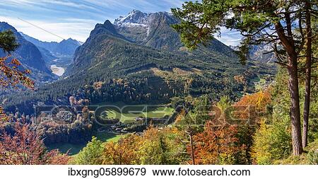 Stock Photo - Wimbachtal with Hochkalter, Ramsau, Berchtesgaden National Park, Berchtesgaden Alps, Berchtesgadener Land, Upper Bavaria, Bavaria, Germany, Europe. Fotosearch