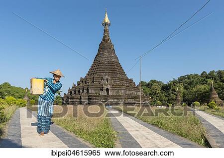 Woman worker at Sakya Man Aung Pagoda, Sakyamanaung Paya, Mrauk U, Burma, Myanmar, Asia View Large Photo Image Stock Photography - Woman worker at Sakya Man Aung Pagoda, Sakyamanaung Paya, Mrauk U, Burma, Myanmar, Asia. Fotosearch