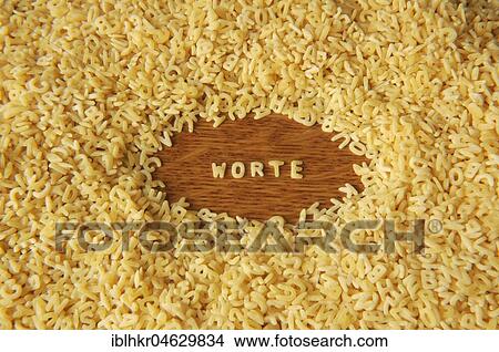 Picture - Words from letter noodles, noodles, letters, letter noodles, word. Fotosearch
