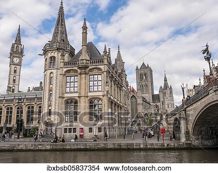 Zannier Hotels 1898 The post office next to the Sint-Michielsbrug Bridge, Ghent, Flanders, Belgium, Europe View Large Photo Image Picture - Zannier Hotels 1898 The post office next to the Sint-Michielsbrug Bridge, Ghent, Flanders, Belgium, Europe. Fotosearch