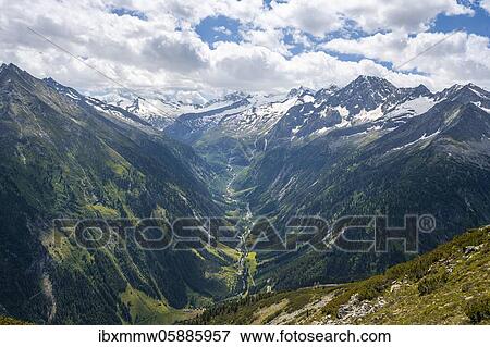 Stock Photo - Zemmgrund, Mountain Valley, Zillertal Alps, Zillertal, Tyrol, Austria, Europe. Fotosearch