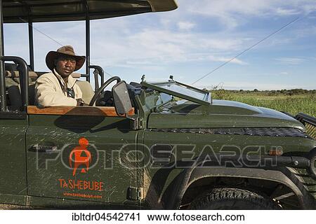 A driver and guide in a safari jeep, Kalahari Desert, Kgalagadi Transfrontier Park, Botswana, Africa View Large Photo Image Stock Image - A driver and guide in a safari jeep, Kalahari Desert, Kgalagadi Transfrontier Park, Botswana, Africa. Fotosearch
